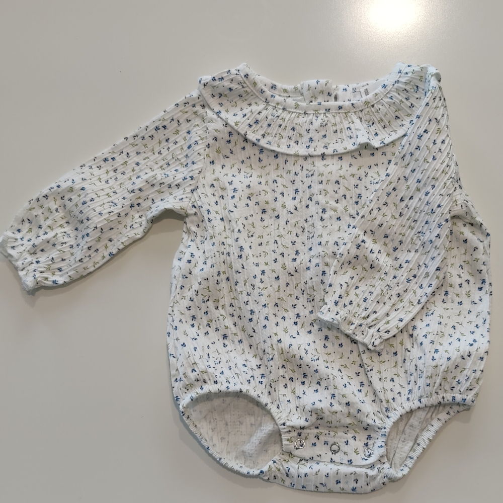 Floral Long Sleeve Baby Onesie